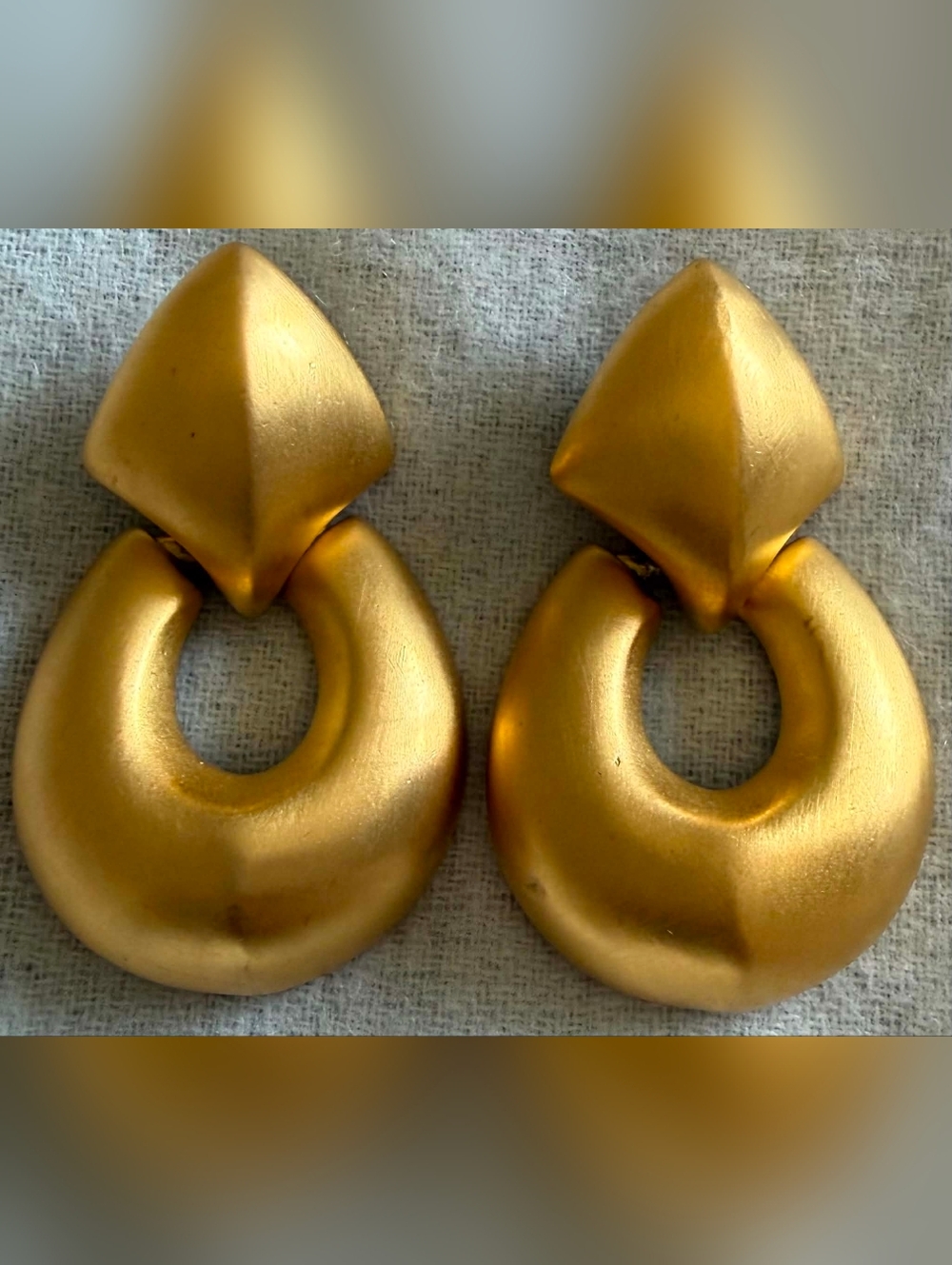 Givenchy Vintage Gold Statement Door Knocker Clip On  Earrings